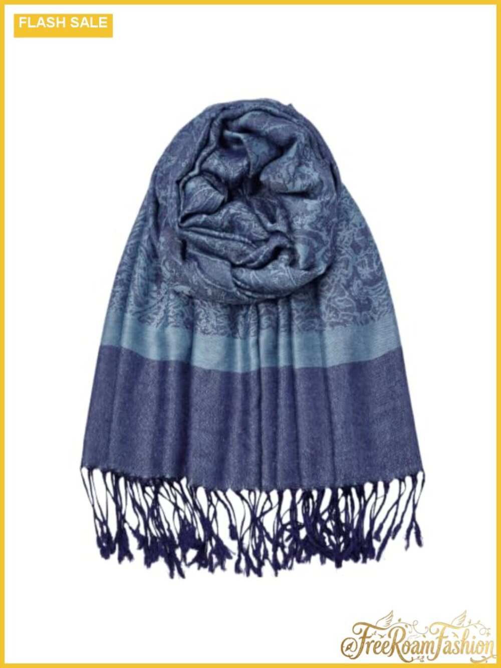 Women's Paisley Fringed Pashmina Wrap Shawl Reversible Lightweight All Seasons